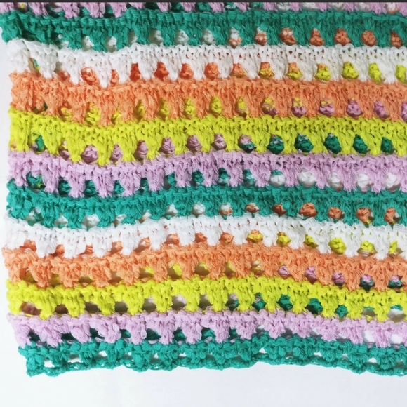 Adyson Parker Boho Crochet Knit Stripe Top - Picture 3 of 9